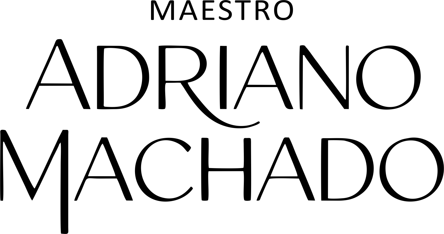 Logotipo Maestro Adriano Machado em preto